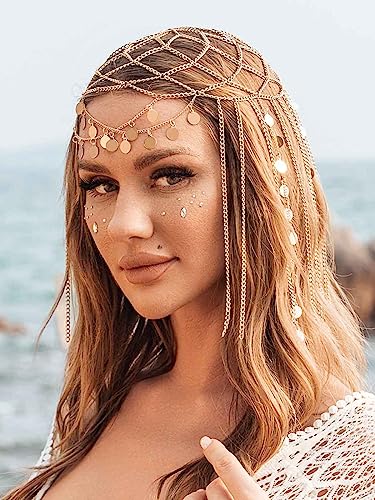 Yean Gold Head Chain Tassel Festival Headpiece