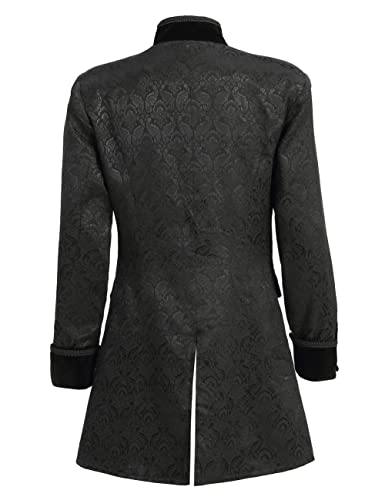 Black Gothic Steampunk Tailcoat for Men XX-Large