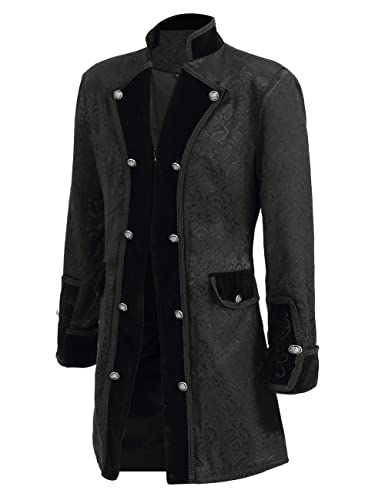 Black Gothic Steampunk Tailcoat for Men XX-Large