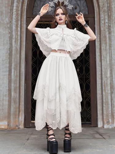 Verdusa Women's Ethereal White Asymmetrical Tulle Skirt