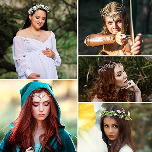 MOSTORY Handmade Forest Elf Leaf Crown for Renaissance