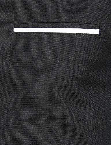 Men's Mandarin Collar Button Down Shirt - Black