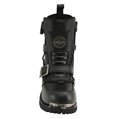 Men's Black 'Tactical' Logger Leather Boots - Size 9