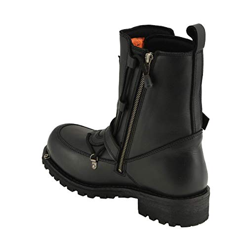 Men's Black 'Tactical' Logger Leather Boots - Size 9