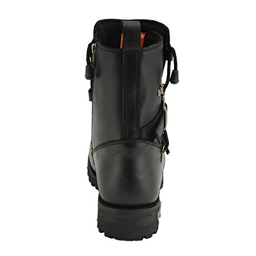 Men's Black 'Tactical' Logger Leather Boots - Size 9