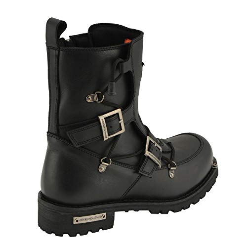 Men's Black 'Tactical' Logger Leather Boots - Size 9