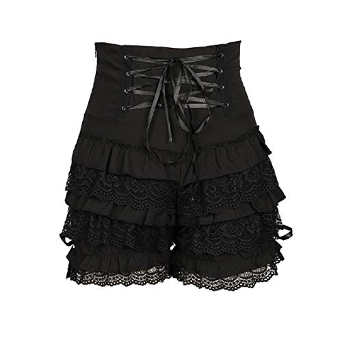 Victorian Gothic Lace Up High Waist Shorts