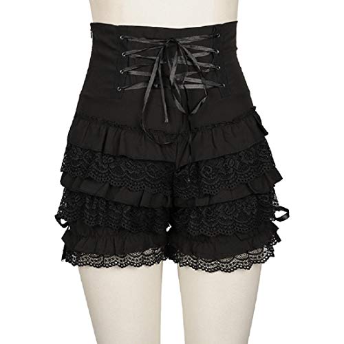 Victorian Gothic Lace Up High Waist Shorts