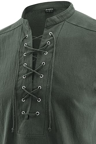 Mens Pirate Styled Shirt, GreyGreen