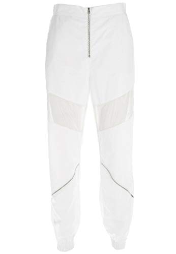 High Waist Mesh Patchwork Jogger Pants - White