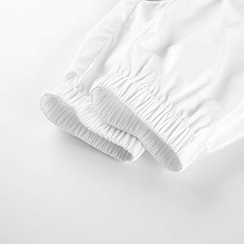 High Waist Mesh Patchwork Jogger Pants - White