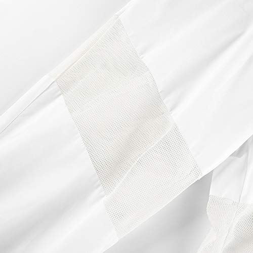 High Waist Mesh Patchwork Jogger Pants - White