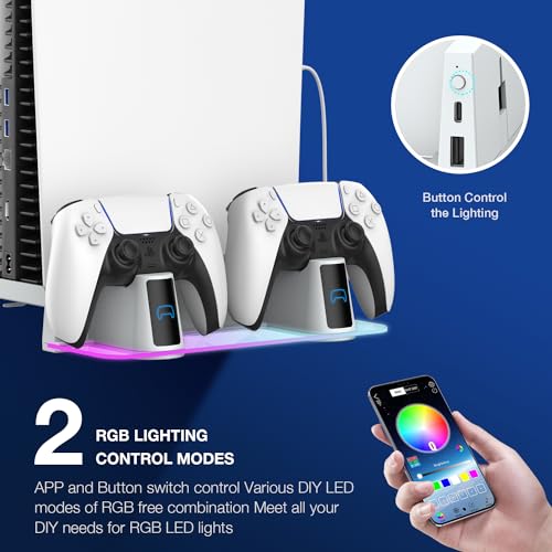 MEQI PS5 Wall Mount with Charging Station