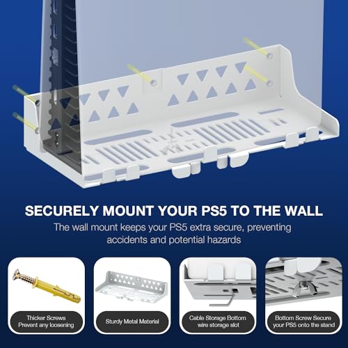 MEQI PS5 Wall Mount with Charging Station