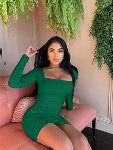 Green Backless Mini Dress for Women