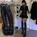 Black Platform Over-the-Knee Thigh High Boots