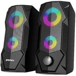 RGB Gaming Speakers for PC, Stereo Volume Control