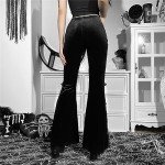 Gothic Lace Bell Bottom Flare Leggings - High Waist