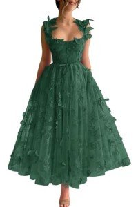 Emerald Green Tulle Butterfly Fairy Prom Dress