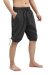 Medieval Pirate Banded Shorts in Gothic Black for Men