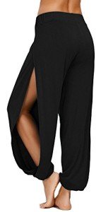 AvaCostume Black High Slit Hippie Harem Pants