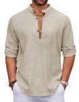 Men's Cotton Linen Tunic Shirt