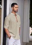 Men's Cotton Linen Tunic Shirt