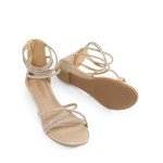 Jasmine Gold Rhinestone Wedge Sandal 