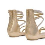 Jasmine Gold Rhinestone Wedge Sandal 