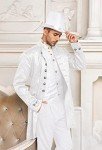 White Large Steampunk Renaissance Pirate Jacket - Men's