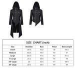 Men's Steampunk Gothic Leather Tailcoat Jacket Medieval Costume