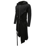 Crubelon Men's Steampunk Gothic Frock Jacket XL Black