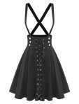 Gothic Lace-Up High Waist Goddess Skirt (Black)