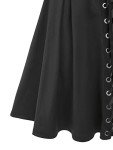 Gothic Lace-Up High Waist Goddess Skirt (Black)
