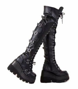 Black Platform Over-the-Knee Thigh High Boots