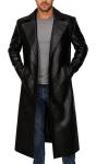 Matrix Morpheus Black Crocodile Long Leather Trench Coat