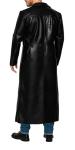 Matrix Morpheus Black Crocodile Long Leather Trench Coat