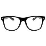 Black Superhero Nerd Glasses for Halloween/Cosplay - Clear Lens