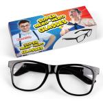 Black Superhero Nerd Glasses for Halloween/Cosplay - Clear Lens