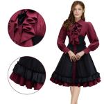 Gothic Black and Red Dress with Bows