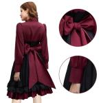 Gothic Black and Red Dress with Bows