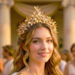 Gold Leaf Headband Goddess Headdress with Pearl