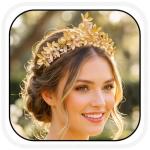 Gold Leaf Headband Goddess Headdress with Pearl