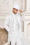 White Large Steampunk Renaissance Pirate Jacket - Men's