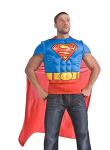 Superman Muscle Chest Top With Cape Fantasy Costume