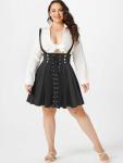 Gothic Lace-Up High Waist Goddess Skirt (Black)