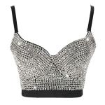 atokiss Women's Handmade Rhinestone Shining Diamond Bustier