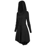 Black Hooded Renaissance Dress for Women - Large
