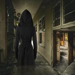 Black Hooded Renaissance Dress for Women - Large