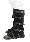 KUOIN Faux Suede Leg Covers Steampunk Gaiters Black
